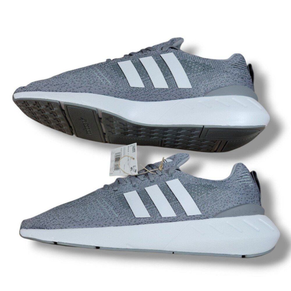 Adidas Shoes Size 10.5 Men's Adidas Swift Run 22 Gray W/ White GZ3495 New In Box - Picture 5 of 10